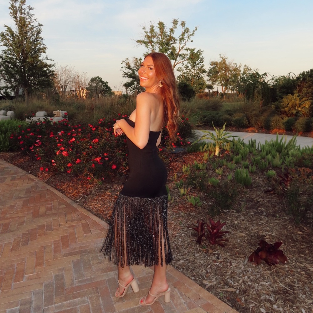 PADAM STRAPLESS MIDI DRESS
